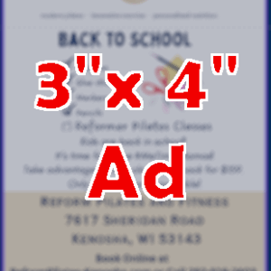 3x4 Vertical Print Ad - 10,000 Home Distribution